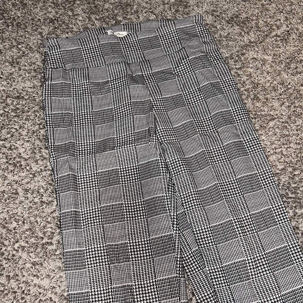 Emma &‎ Olivia Houndstooth Cropped Pants Elastic Waist Pull On Size 8